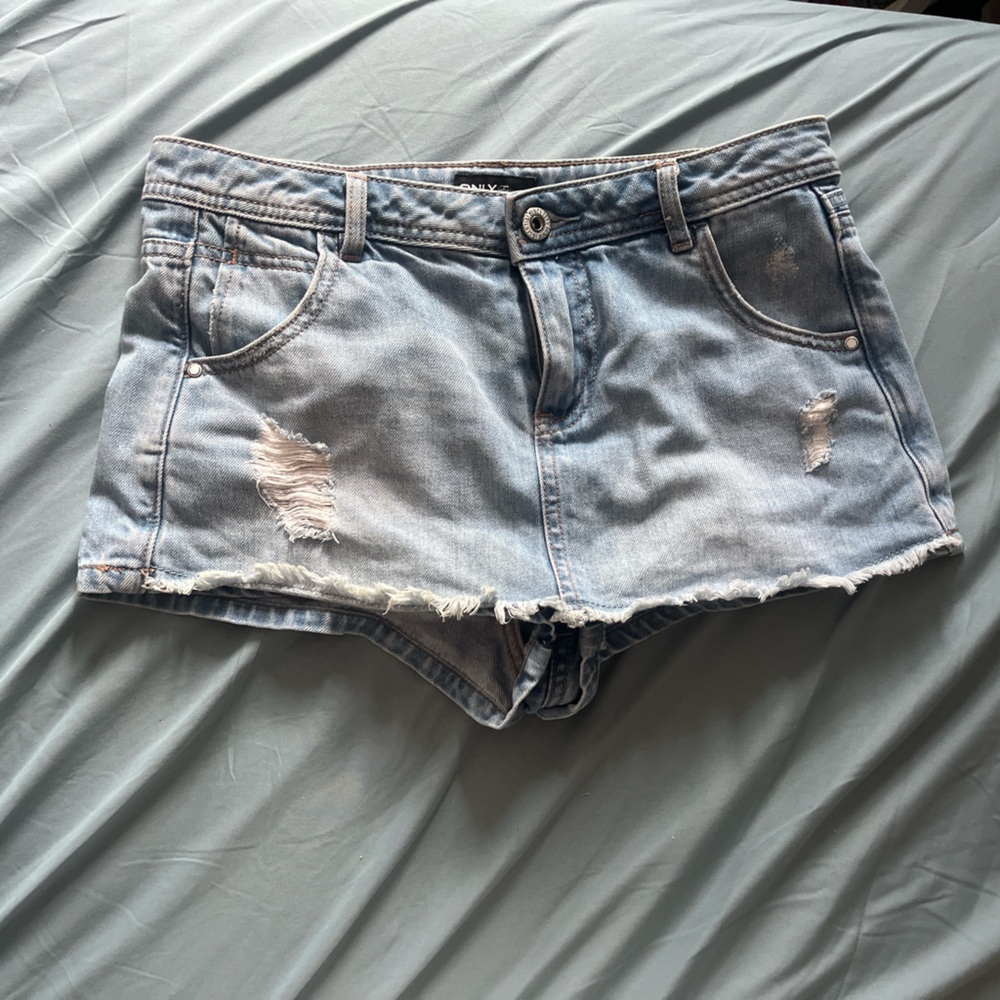 Denim Blue Distressed skort